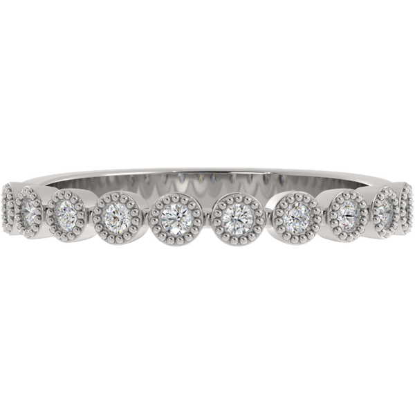 Alianza de Boda Bezel Petite 1.80 MM Diamante de Laboratorio Oro Blanco 417