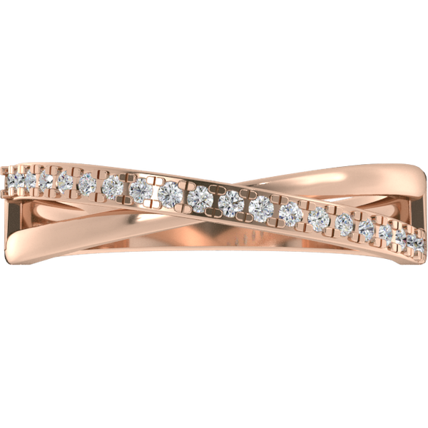Alianza de Boda Cross Prong 1.30 MM Diamante de Laboratorio Oro Rosa 750