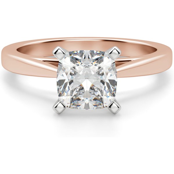 Anillo de Compromiso Corte Cojín 0.75 ct Cathedral Diamante de Laboratorio Oro Rosa 585 (14K)
