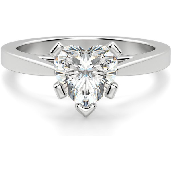 Anillo de Compromiso Corte Corazón 0.50 ct Cathedral Diamante de Laboratorio Oro Blanco 585 (14K)