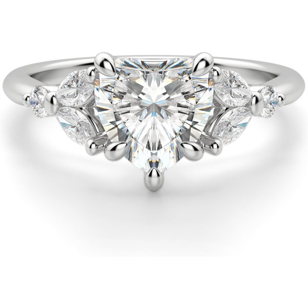 Anillo de Compromiso Corte Corazón 3.00 ct Haven Diamante de Laboratorio Oro Blanco 585 (14K)