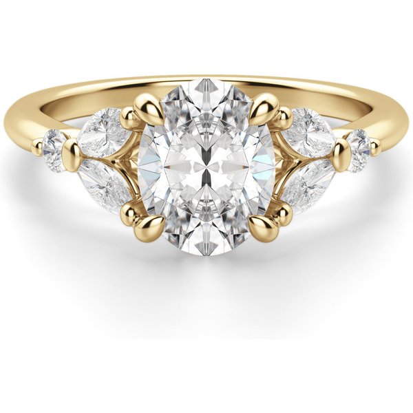 Anillo de Compromiso Corte Ovalado 2.00 ct Haven Diamante de Laboratorio Oro Amarillo 585 (14K)