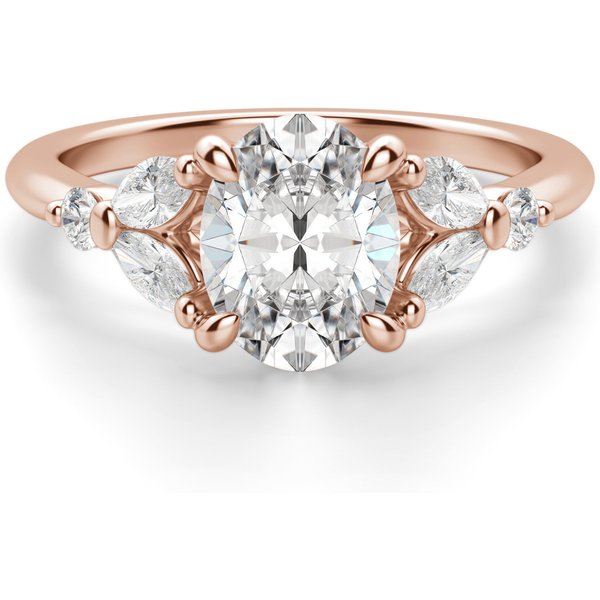 Anillo de Compromiso Corte Ovalado 2.00 ct Haven Diamante de Laboratorio Oro Rosa 585 (14K)