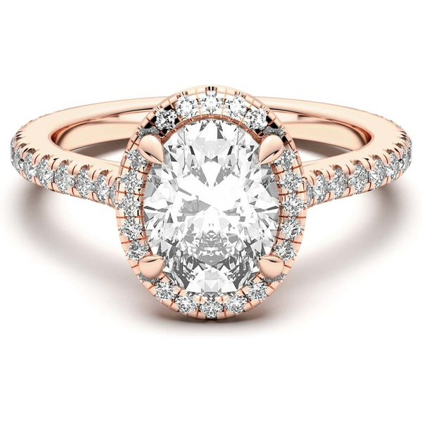 Anillo de Compromiso Corte Ovalado 2.50 ct Prague Diamante de Laboratorio Oro Rosa 585 (14K)