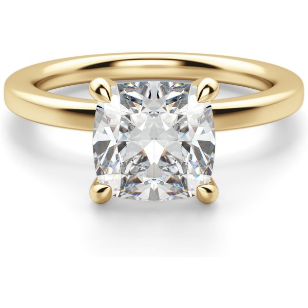 Anillo de Compromiso Arezzo Clásico Corte Cojín 2.00 ct Diamante Natural Oro Amarillo 585