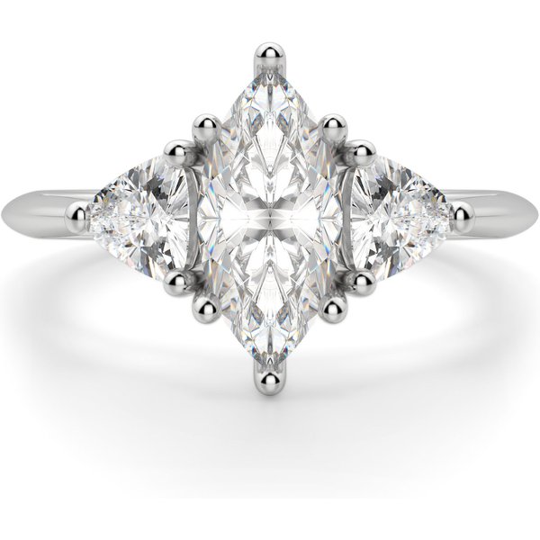 Anillo de Compromiso Marquesa 1.00 ct Timeless Diamante Natural Oro Blanco 750 (18K)