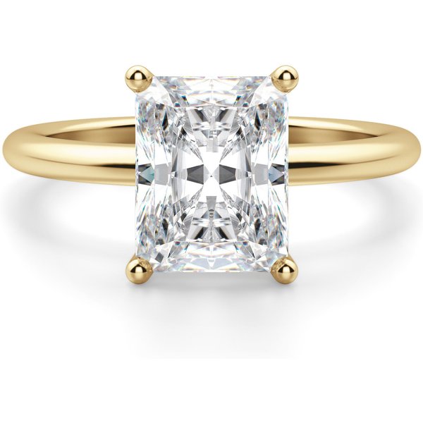 Basket Set Radiant 3.00 ct Klasyczny Pierścionek Zaręczynowy Diament Laboratoryjny 585 Żółte Złoto (14K)