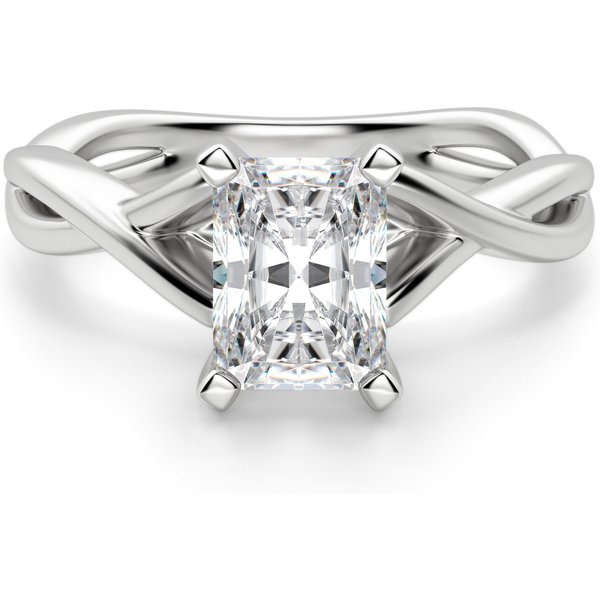 Twisted Klasyczny Radiant 2.50 ct Pierścionek Zaręczynowy Diament Laboratoryjny 950 Platyna