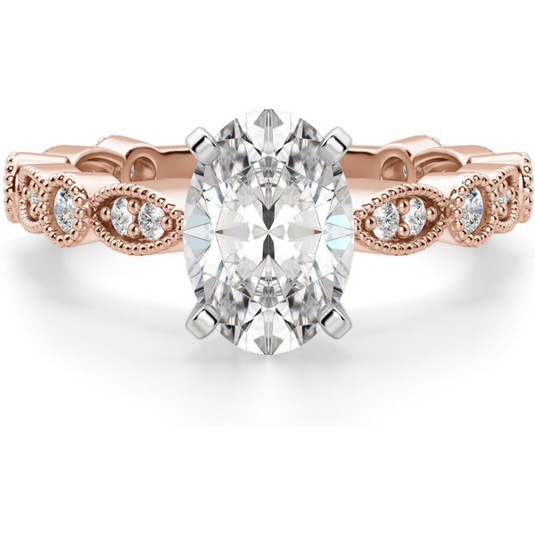 Infinite Love Owalny 3.00 ct Pierścionek Zaręczynowy Diament Laboratoryjny 585 Różowe Złoto (14K)