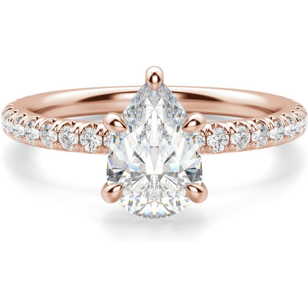 Arezzo Accented Gruszkowy 2.50 krt Pierścionek Zaręczynowy Diament Laboratoryjny 585 Różowe Złoto (14K)