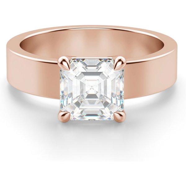 Basket Set Asscher 2.00 ct Masywny Pierścionek Zaręczynowy Diament Laboratoryjny 585 Różowe Złoto (14K)