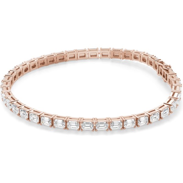 4 Prong Szmaragdowa Tenisowa Bransoletka s Laboratoryjnym Diamentem 8,00 ct z 14K (585) różowego złota