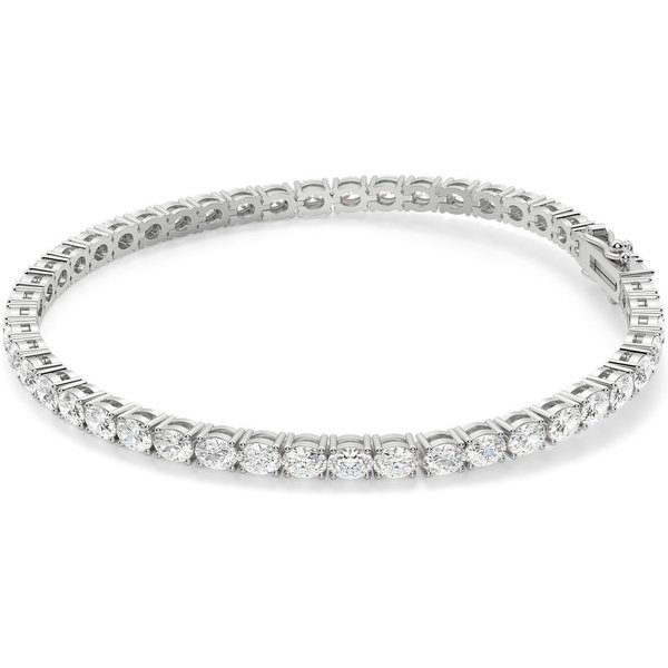 4 Prong Owalna Tenisowa Bransoletka s Laboratoryjnym Diamentem 7,00 ct z białego złota pr. 14K (585)