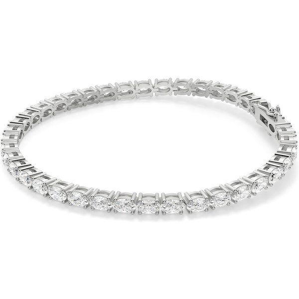 4 Prong Owalna Tenisowa Bransoletka s Laboratoryjnym Diamentem 9,00 ct z białego złota pr. 14K (585)