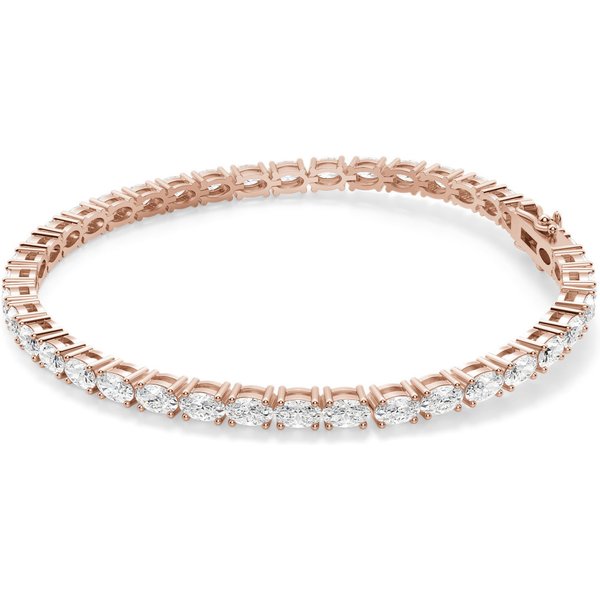 4 Prong Owalna Tenisowa Bransoletka s Laboratoryjnym Diamentem 9,00 ct z różowego złota pr. 14K (585)