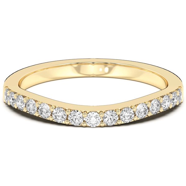 Obrączka Ślubna Curved Accented Laboratoryjny Diament 585 Żółte Złoto (14K)