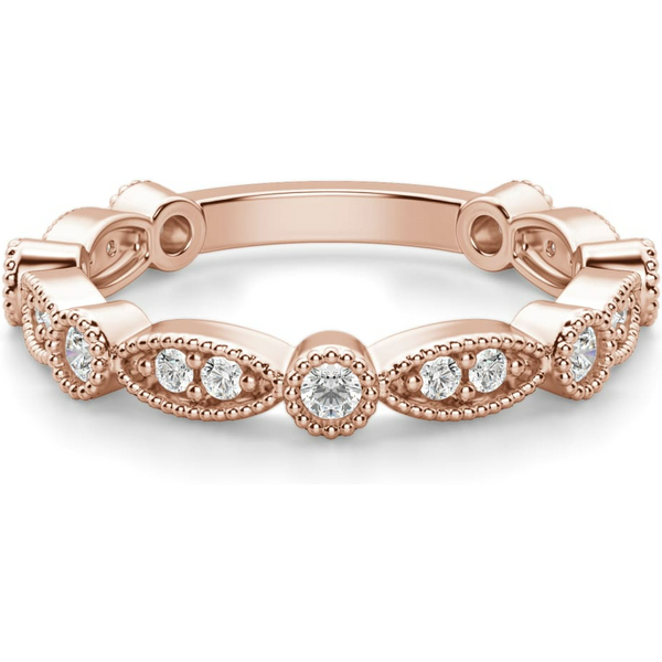 Obrączka Ślubna Infinite Love Laboratoryjny Diament 585 Różowe Złoto (14K)