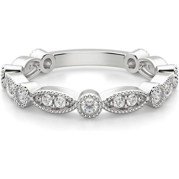 Obrączka Ślubna Infinite Love Laboratoryjny Diament 585 Białe Złoto (14K)