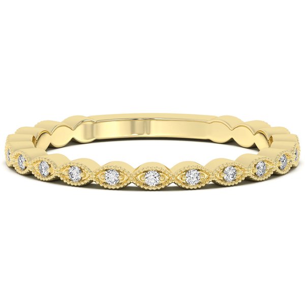 Obrączka Ślubna Dot a Marquise Milgrain Laboratoryjny Diament 585 Żółte Złoto (14K)
