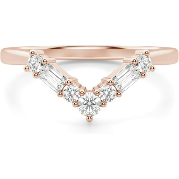 Obrączka Ślubna Nesting Laboratoryjny Diament 585 Różowe Złoto (14K)