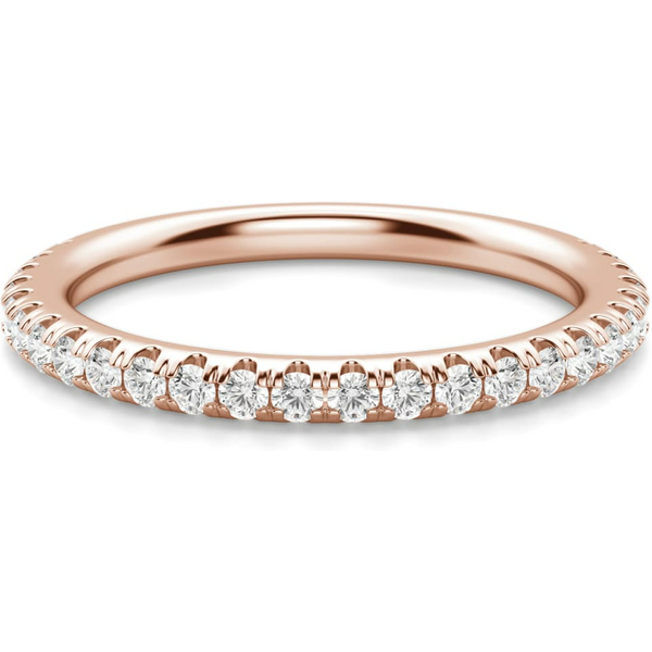 Obrączka Ślubna Arezzo Accented Laboratoryjny Diament 585 Różowe Złoto (14K)