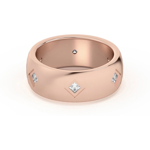 Diamentowa Obrączka Ślubna Laboratoryjny Diament 585 Różowe Złoto (14K)
