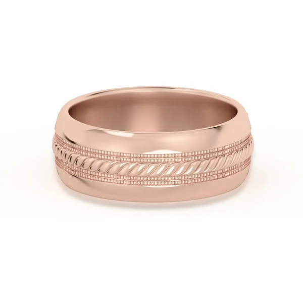 Single Rope Obrączka Ślubna 585 Różowe Złoto (14K) 7 MM