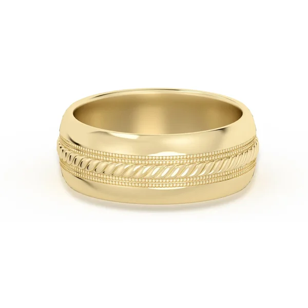 Single Rope Obrączka Ślubna 585 Żółte Złoto (14K) 7 MM