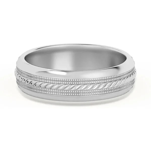Single Rope Obrączka Ślubna 585 Białe Złoto (14K) 5 MM
