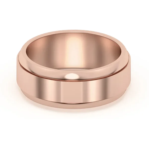 Raised Edge Channel High Polish Obrączka Ślubna 585 Różowe Złoto (14K) 8 MM