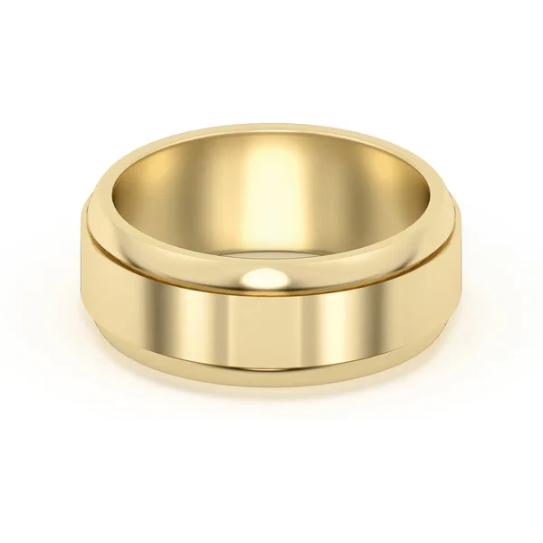 Raised Edge Channel High Polish Obrączka Ślubna 585 Żółte Złoto (14K) 8 MM