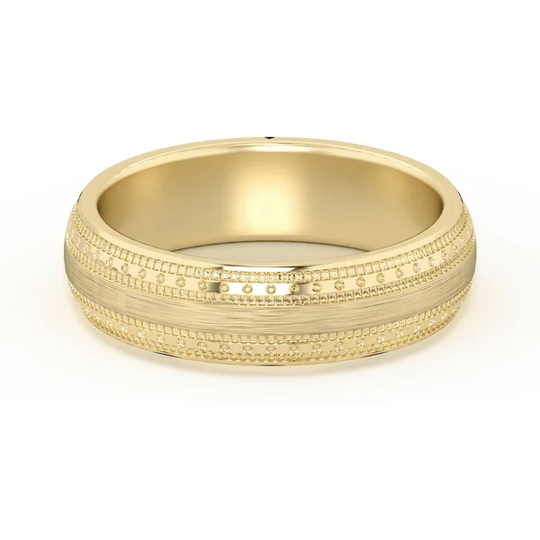 Double Beaded Wysoka Polska Obrączka Ślubna 585 Żółte Złoto (14K) 5 MM