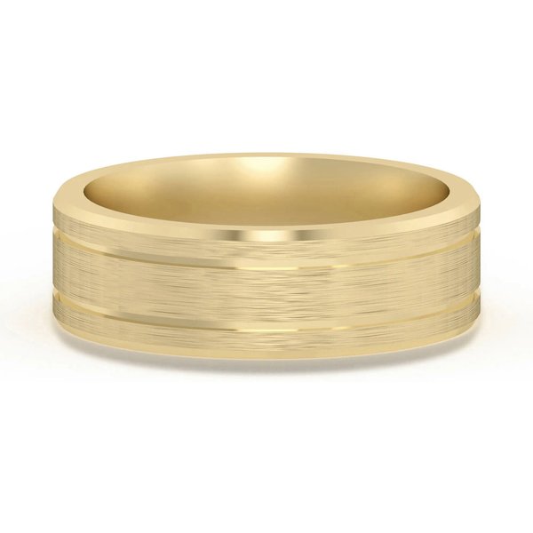 Klasyczna Double Channel Satenowa Finish Obrączka Ślubna 6 MM 585 Żółte Złoto (14K)