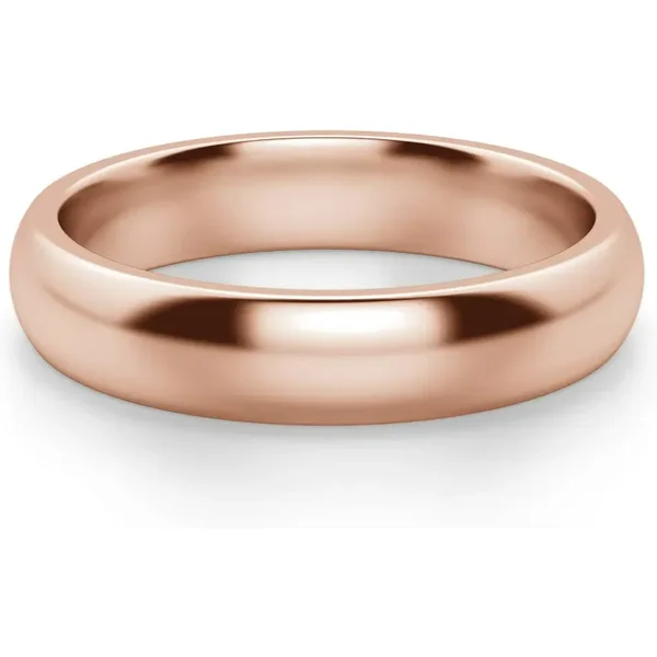 Klasyczna Męska Obrączka Ślubna Comfort 4 MM 585 Różowe Złoto (14K)