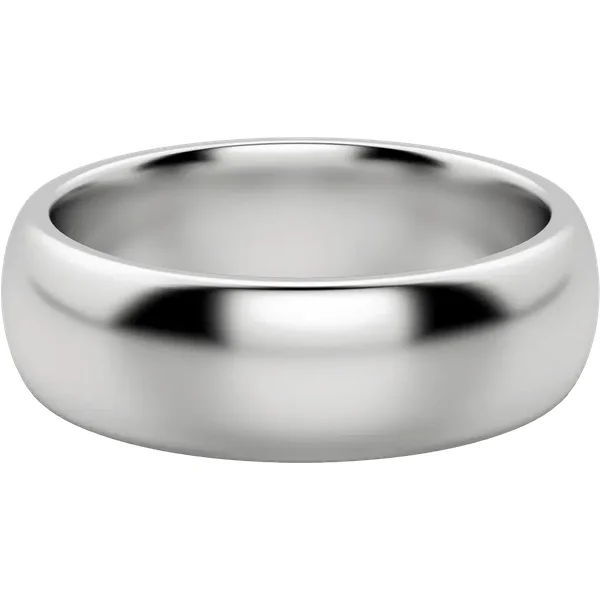 Klasyczna Męska Obrączka Ślubna Comfort 6 MM 585 Białe Złoto (14K)