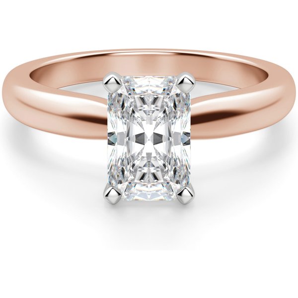 Tapered Solitaire Radiant 1.75 ct Klasyczny Pierścionek Zaręczynowy Diament Laboratoryjny 585 Różowe Złoto (14K)