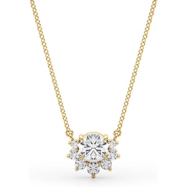 Naszyjnik Cluster Diament Laboratoryjny 585 Złoto Żółte (14K)