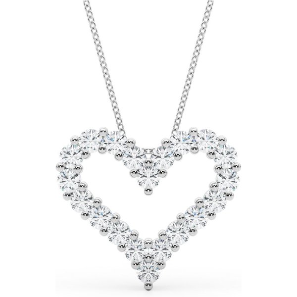 Naszyjnik Diamentowe Serce 1,00 ct Diament Laboratoryjny 585 Złoto Białe (14K)
