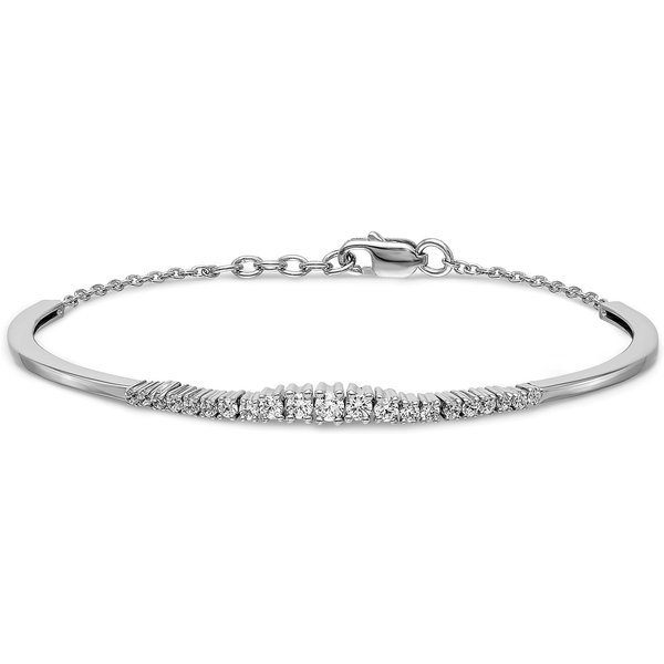 Bransoletka Bangle z Diamentami Laboratoryjnymi Gradowanymi 585 Białe Złoto (14K)