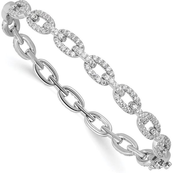 Bransoletka w Stylu Łańcuszkowym z Diamentami Laboratoryjnymi 585 Białe Złoto (14K)