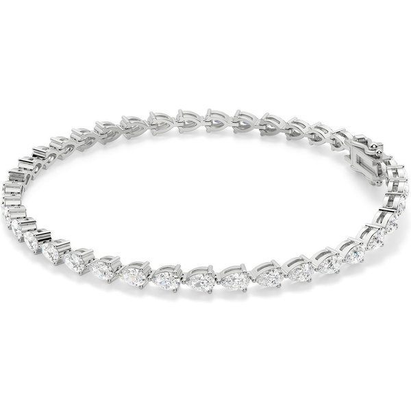 3 Prong Gruszka Tenisowa Bransoletka s Laboratoryjnym Diamentem 9.00 ct z białego złota pr. 14K (585)