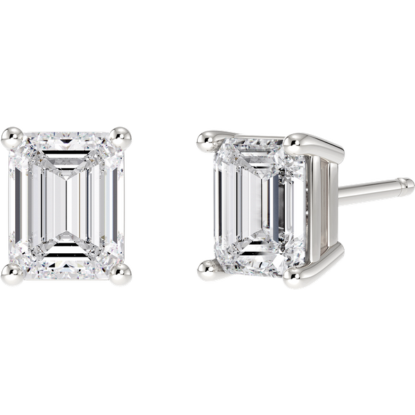4-Prong Kolczyki Sztyfty z Naturalnym Szmaragdowym Diamentem 0.50 Karata 925 Srebro