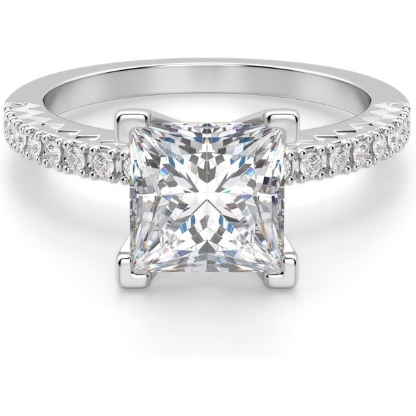Angelix Księżniczka 0.75 ct Pierścionek Zaręczynowy Diament Laboratoryjny 585 Białe Złoto (14K)