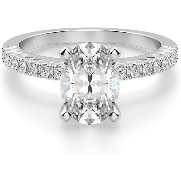 Angelix Owalny 3.00 ct Pierścionek Zaręczynowy Diament Laboratoryjny 950 Platyna