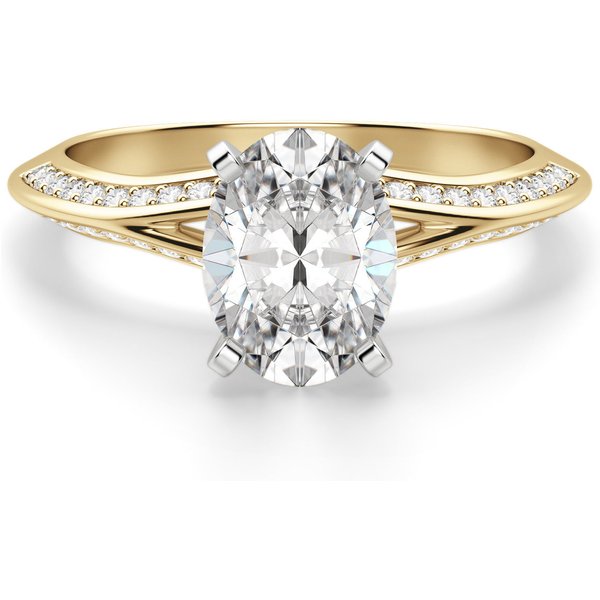 Irene Owalny 0.75 ct Pierścionek Zaręczynowy Diament Laboratoryjny 585 Żółte Złoto (14K)