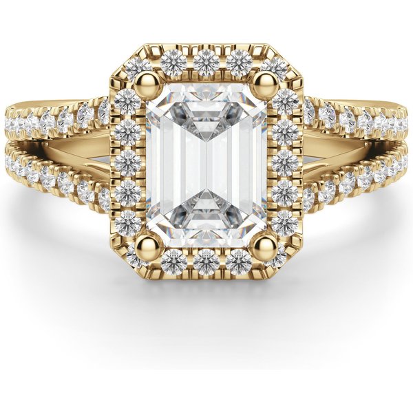 Palm Springs Szmaragdowy 3.00 ct Pierścionek Zaręczynowy Diament Laboratoryjny 585 Żółte Złoto (14K)