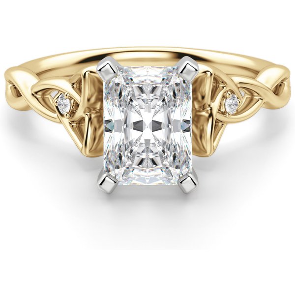 Celtic Knot Radiant 2.50 krt Pierścionek Zaręczynowy Diament Laboratoryjny 585 Żółte Złoto (14K)