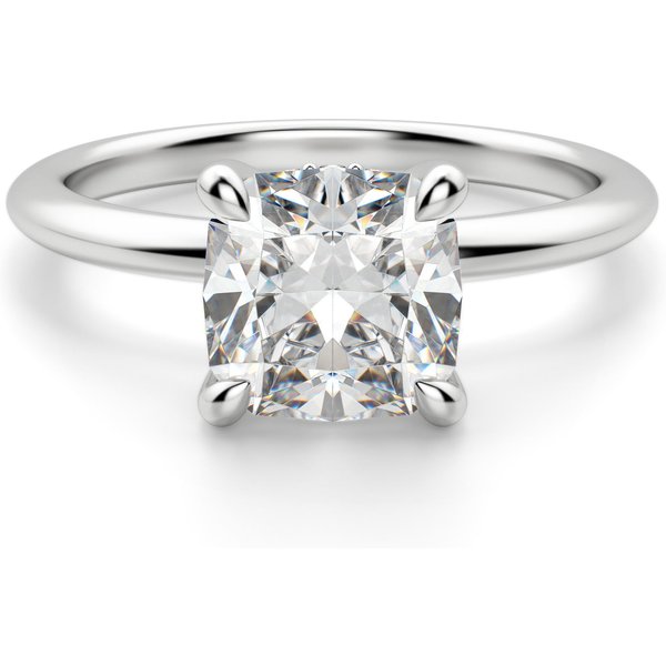 Hidden Halo Klasyczny Poduszkowy 1.25 ct Pierścionek Zaręczynowy Diament Laboratoryjny 585 Białe Złoto (14K)