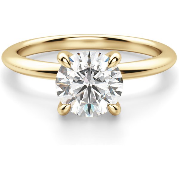 Hidden Halo Klasyczny Okrągły 2.50 ct Pierścionek Zaręczynowy Diament Laboratoryjny 585 Żółte Złoto (14K)