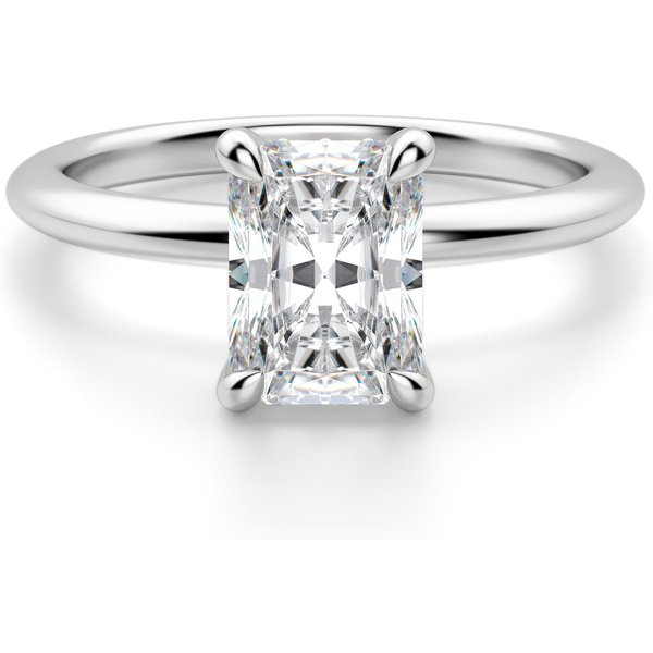 Hidden Halo Klasyczny Radiant 0.50 ct Pierścionek Zaręczynowy Diament Laboratoryjny 950 Platyna